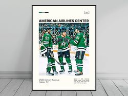 American Airlines Center Print  Dallas Stars Poster  Dallas Superstars  NHL Poster   Oil Painting  Modern Art