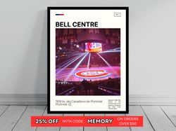 Bell Centre Print  Montreal Canadiens Poster  NHL Art  NHL Arena Poster   Oil Painting  Modern Art   Travel Art Print