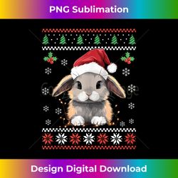 Cute Rabbit Ugly Christmas Sweater Xmas for Adults Kids Tank T - Deluxe PNG Sublimation Download - Animate Your Creative Concepts