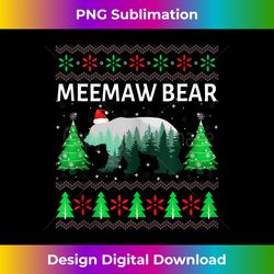 Family Matching Ugly Christmas Sweater Meemaw Bear Xmas Tank T - Minimalist Sublimation Digital File - Lively and Captivating Visuals