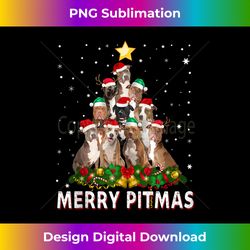 Merry Pitmas Pitbull Dog Ugly Christmas Sweater Tree Dogs Tank T - Sleek Sublimation PNG Download - Pioneer New Aesthetic Frontiers