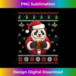 panda bear drinking beer ugly christmas sweater xmas adults tank t - sleek sublimation png download - infuse everyday with a celebratory spirit