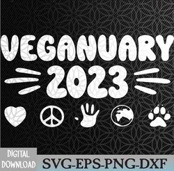 Veganuary 2023 Vegan Challenge Veganism Svg, Eps, Png, Dxf, Digital Download