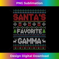 Ugly Christmas Sweater Style Funny Santa's Favorite Gamma Tank - Sublimation-Optimized PNG File - Lively and Captivating Visuals