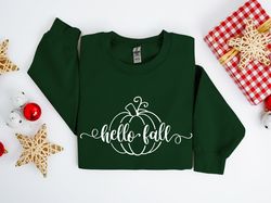Hello Fall Sweatshirt, Fall Sweatshirt, Pumpkin Season Shirt