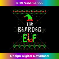 Bearded Elf Family Matching Ugly Sweater Christmas Pjs Tank T - Edgy Sublimation Digital File - Chic, Bold, and Uncompromising