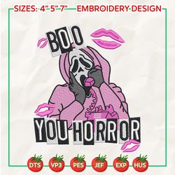 Boo You Horror Embroidery Design, Horror Movie Character Embroidery Design, Scareface Design For Shirt, Hallloween Embroidery Design, Halloween Trending Design, Instant Downlload