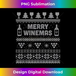 Merry Winemas Funny Wine Ugly Christmas Sweater Tank - Sublimation-Optimized PNG File - Challenge Creative Boundaries