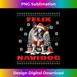 Boston Terrier Felix Navidog Ugly Christmas Sweater Tank - Urban Sublimation PNG Design - Spark Your Artistic Genius