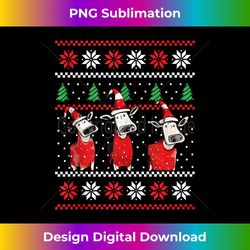 Cows with Christmas Hats  Ugly Christmas Sweater Tank - Urban Sublimation PNG Design - Tailor-Made for Sublimation Craftsmanship