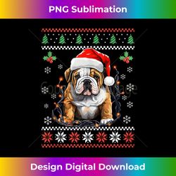 English Bulldog Ugly Christmas Sweater Xmas For Adults Kids Tank T - Timeless PNG Sublimation Download - Ideal for Imaginative Endeavors
