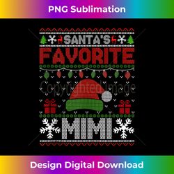 Ugly Xmas Sweater Matching Funny Santa's Favorite Mimi Tank T - Innovative PNG Sublimation Design - Crafted for Sublimation Excellence