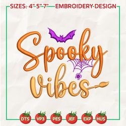 Spooky Vibes Embroidery Design, Stay Spooky Craft Embroidery Design, Spooky Halloween Embroidery File, Instant Download