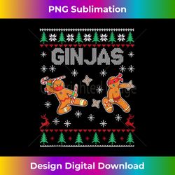 Ginjas Gingerbread Ninjas Funny Ugly Christmas Sweater Meme Tank - Futuristic PNG Sublimation File - Rapidly Innovate Your Artistic Vision