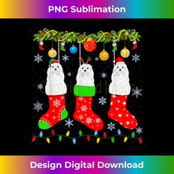 Three Maltese Dog in Xmas Sock Funny Ugly Christmas Sweat - Bespoke Sublimation Digital File - Enhance Your Art with a Dash of Spice