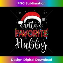 Ugly Sweater Christmas Santa's Favorite Hubby Xmas Tank - Crafted Sublimation Digital Download - Animate Your Creative Concepts