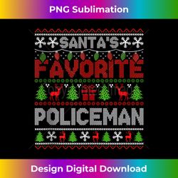 Ugly Christmas Sweaters for Women Men Policeman Tank - Sublimation-Optimized PNG File - Pioneer New Aesthetic Frontiers
