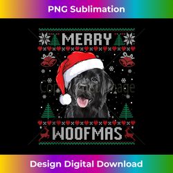 Merry Woofmas Ugly Sweater Christmas Black Lab Labrador Tank - Contemporary PNG Sublimation Design - Customize with Flair
