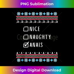 Nice, Naughty, Anais Christmas Ugly Sweater Style Tank T - Luxe Sublimation PNG Download - Crafted for Sublimation Excellence