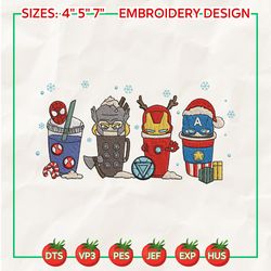 Super Hero Christmas Coffee, Chrismas Embroidery Designs, Hand Drawn Embroidery Designs, Christmas Coffee Latte Embroidery