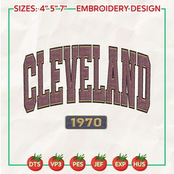 Cleveland 1970 Embroidery Design, Cleveland Football Embroidery Design, Machine Embroidery Design, Embroidery Files, Instant Download