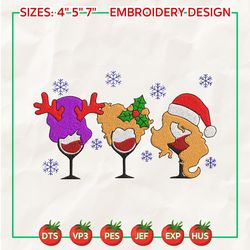 Hocus Pocus Santa Embroidery , Christmas Wine Embroidery, Christmas Embroidery Designs, Wine Glass Embroidery, Santa Claus Embroidery