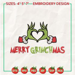 Merry Christmas Green Monster Embroidery Design, Happy Christmas Embroidery Machine File, Movie Christmas Embroidery Design For Shirt, Christmas 2023 Embroidery File