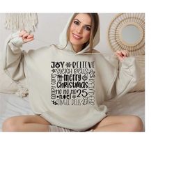 Christmas Subway Art Hoodie, Winter Sweatshirt, Sweaters For Women, Merry Christmas Sweatshirt, Christmas Hoodie, Long S
