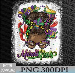 Bleached African American Messy Bun Mardi Gras New Orleans PNG, Digital Download