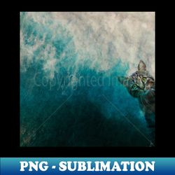 Cat watching waves - Exclusive Sublimation Digital File - Perfect for Sublimation Mastery