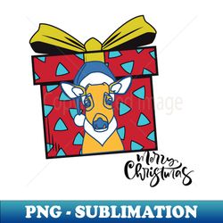 merry christmas deer gift - vintage sublimation png download - vibrant and eye-catching typography