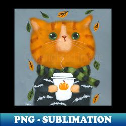 Pumpkin Spice Kitty - Stylish Sublimation Digital Download - Unlock Vibrant Sublimation Designs