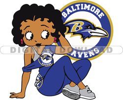 Baltimore Ravens Betty Boop Svg, NFL Svg, Girl Sport Svg, Football Svg Download Digital File 08