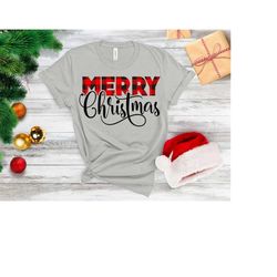 Merry Christmas Buffalo Plaid Shirt, Buffalo Plaid Shirt, Merry Christmas Shirt, Christmas Shirt, Merry Christmas Tree S