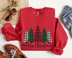 Merry Tree Christmas Hoodie, Cute Winter Sweater
