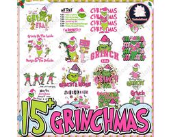 15 Pink Grinch Christmas Png Bundle, Santa Claus png, Christmas Movie Png, Xmas Sublimation, Stanley Bougie Christmas