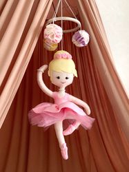 Ballerina baby crib mobile Ballerina ornament Ballerinas nursery mobile girl decor Canopy ballerina toy Custom mobile