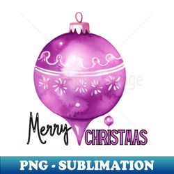 purple pink magenta large christmas ball ornament with merry christmas - premium sublimation digital download - fashionable and fearless