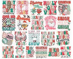 22 Retro Christmas png Bundle, pink Christmas png, pink christmas png bundle, christmas shirt design, christmas bundle