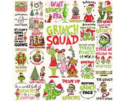 30 Files The Grinch Png Bundle, Merry Grnichmas Png, Retro Grinch Png, Christmas Sublimation, Digital Sublimation