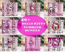 40 Kitty Coffee Tumbler Bundle, 20oz Straight Skinny Wrap, Spring Flower Pink Cat PNG, Tumbler Wrap, Full Tumbler Wrap,