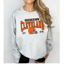 Cleveland Football Sweatshirt, Vintage Cleveland Football Crewneck Sweatshirt, Cleveland T-Shirt, Cleveland Hoodie