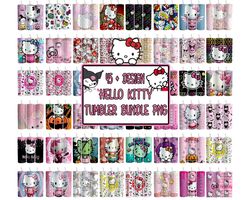 45 Kitty Coffee Tumbler Bundle, Spring Flower Pink Cat PNG, 20oz Straight Skinny Wrap, Cartoon Tumbler, Tumbler Wrap