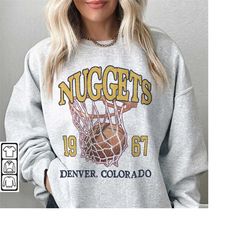 denver basketball vintage shirt, nuggets 90s basketball graphic tee, retro for women and men basketball fan 2609tp