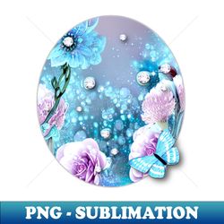 Butterfly and Flowers - Sublimation-Ready PNG File - Perfect for Creative Projects