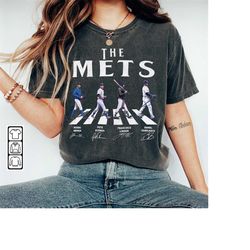 Mets Walking Abbey Road Signatures Baseball Shirt, Pete Alonso, Francisco Lindor, Kodai Senga, Daniel Vogelbach, New Yor