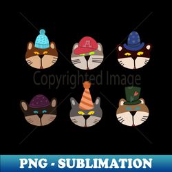 cats with hats - special edition sublimation png file - bold & eye-catching