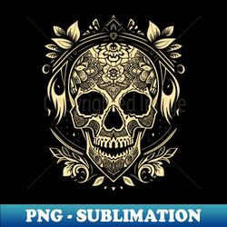 rose skull pattern tattoo design - unique sublimation png download - stunning sublimation graphics