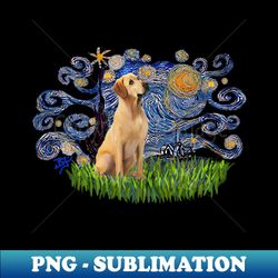 Yellow Labrador in Starry Night Adaptation - Modern Sublimation PNG File - Stunning Sublimation Graphics