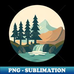 Pine Tree Landscape Storm - PNG Transparent Sublimation Design - Stunning Sublimation Graphics